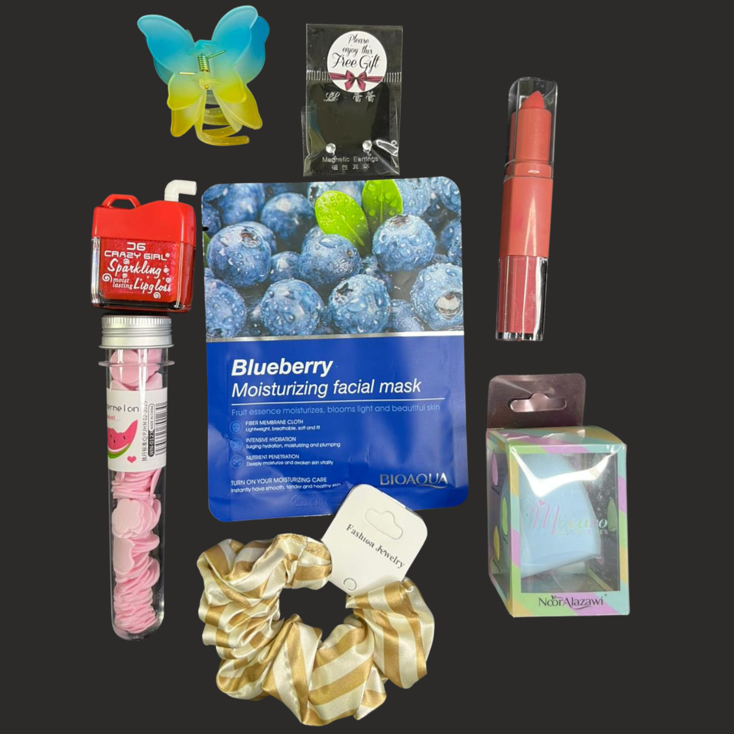 8 Pieces Beauty Essentials Gift Set – Makeup, Skincare & Accessories Bundle