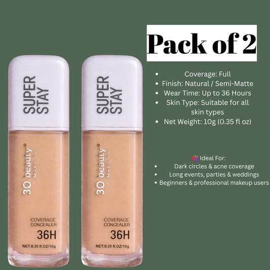 Pack of 2 Coverage Concealer 36H